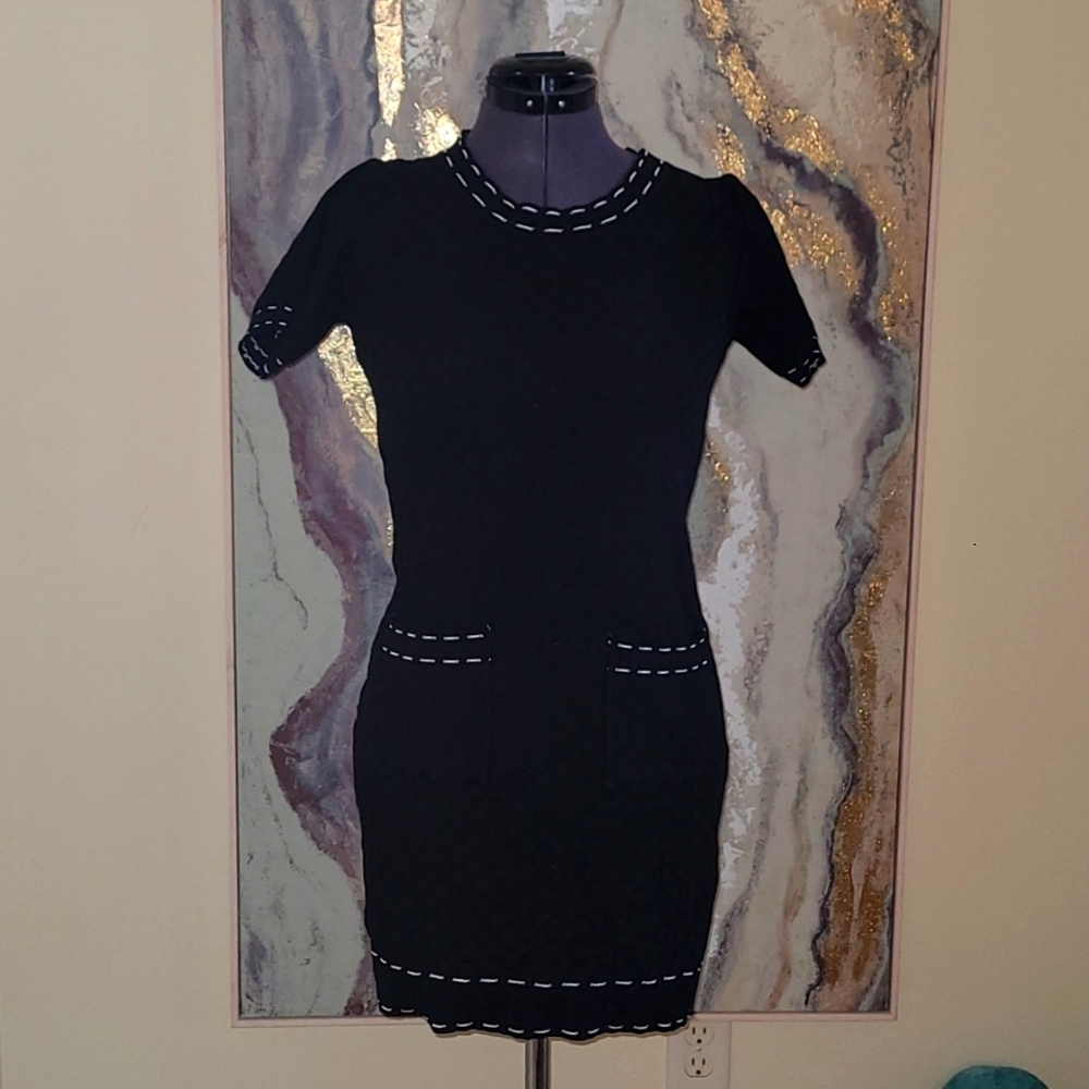 White Stitch Dress w/Matching Sweater